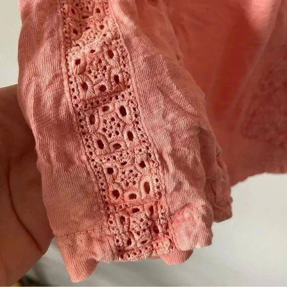Lucky Brand  | Distressed Puff Sleeve Embroidered Top - Picture 9 of 12